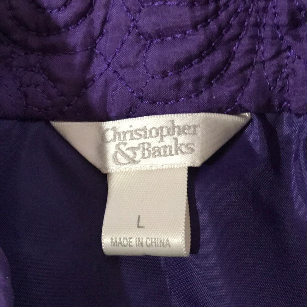 Christopher & Banks Purple Quilted Vest Size L - Picture 3 of 5